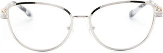 Michael Kors butterfly-frame glasses - women - Acrylic/Metal/Crystal/Acetate - 55 - Grey