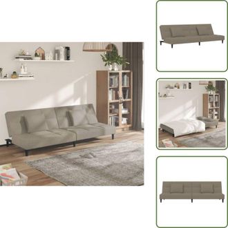 vidaXL Divano letto trasformabile - vidaXL Divano Letto a 2 Posti con 2 Cuscini Grigio Chiaro in Velluto - Letto a 2 posti