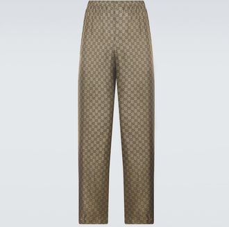 Gucci GG silk twill straight pants