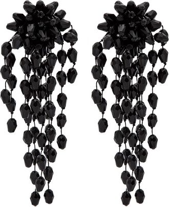 Isabel Marant Hanabi Beaded Clip-on Drop Earrings - Black - One Size