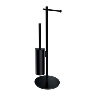Omnires Omnires Modern Project - Portarrollos De Papel Higi&eacute;nico Y Escobilla De Wc, Negro Mate Mp60810bl