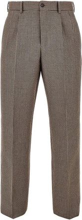 Emporio Armani Tweed pantalon met ruitpatroon en coupenaden - Heren - Broeken - Bruin - Maat: M Tweed