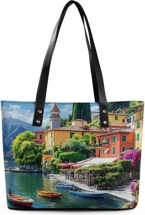 Generic Italian Lakeside Sea View Tote Bags for Women Cute Shoulder Purses Handbags