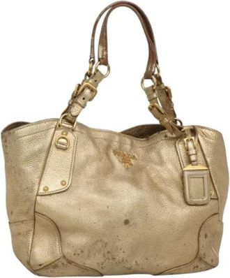 Prada Pre-owned Leather prada-bags - Dames - Vintage Shopper - Geel - ONE Size - Leer - Vintage