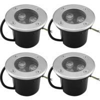 OEM Luces Led Empotrables De Luz Blanca C&aacute;lida - Resistente Al Agua Ip65 - 3w Ac85-265v - Paquete De 4 Luces Empotrables Para Jard&iacute;n Y Escaleras - Paquete