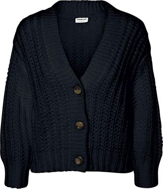Noisy May Noisy May Womens Nmsteve L/s Knit Cardigan Noos, Black (Black Black), 12 (Size: Medium)