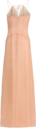 Kristina Ti Womens Long Silk Dress Charlene Amnesia Pink Outer