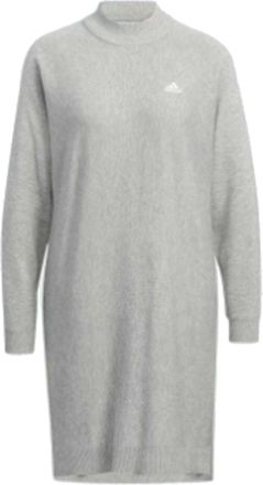 adidas (WMNS) adidas 3-Stripes Long Sleeve Sweater Dress Asia Sizing Grey HG8277