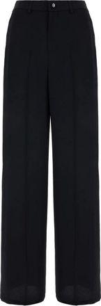 Gucci Wide Trousers, female, Blue, Size: 2XS Silk jacquard trousers