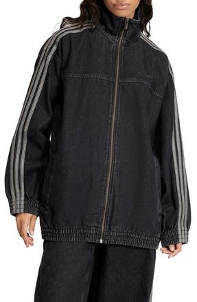 adidas Originals Firebird Denim Track Jacket in True Black Denim at Nordstrom, Size X-Large