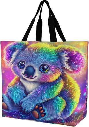 Generic Cute Koala Bear Large Reusable Shopping Bag Lightweight Foldable Tote Bags Washable Shoulder Handbag
