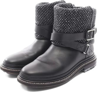 Chanel 1986-1988 Engineer leather boots - Black