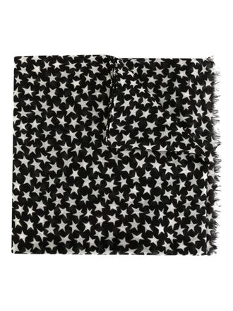 Saint Laurent star print scarf - Black