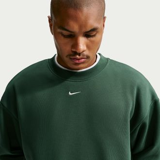 Nike Mens Solo Fleece Crew-Neck Sweatshirt in Green | IX1936-323