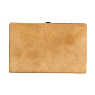 Dolce & Gabbana Clutches, female, Beige, Size: ONE SIZE Velvet Calf Leather Clutch