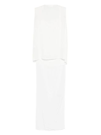 Parosh Silk Cowl Neck Tank Top - White