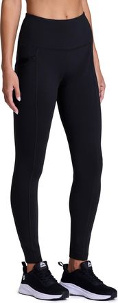Avalanche Womens Fleece Leggings, High Waist Full Length Fleece Lined Hiking Legging with Zipper Pockets, Jet Black, XS