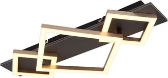 Globo Lighting Lámpara de techo LED semiempotrada integrada, rectangular, negra mate, 3 luces LED cuadradas, 3000 K