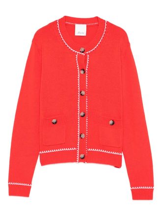 Allude patch-pocket cardigan - women - Virgin Wool/Cashmere - L - Red