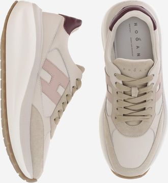 Hogan Womens Sneakers Maxi Leather-Suede Multicolour Leather And Suede Trainers
