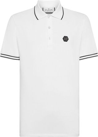 Philipp Plein logo-appliqu&eacute; cotton polo shirt - men - Cotton - XXXL - White