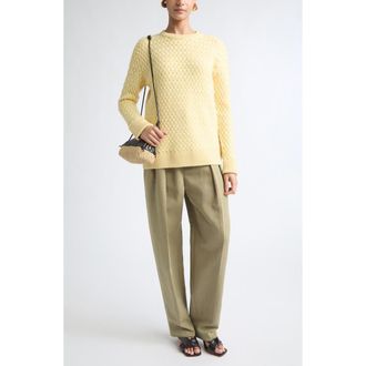 Bottega Veneta Wool & Linen Blend Pants in Green Melange at Nordstrom, Size 36