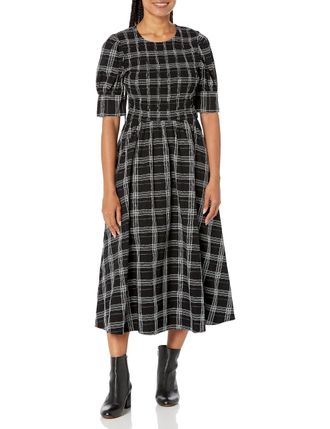 Desigual Womens Woman Woven Dress 3/4 Sleeve, Black, XL