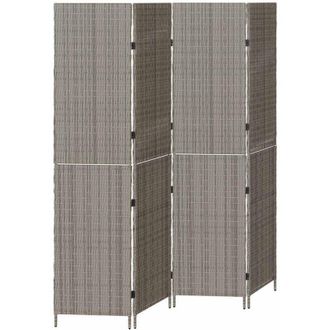 vidaXL Separador De Habitaciones Gris 195 X 180 Cm Rat&aacute;n Sint&eacute;tico Vidaxl