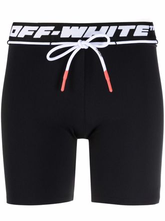 Off-white Hardloopshorts met logoband - Zwart