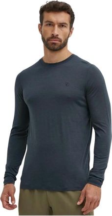 Fj&auml;llr&auml;ven Abisko Wool Longsleeve - - Tops - Uomo - Blu - L