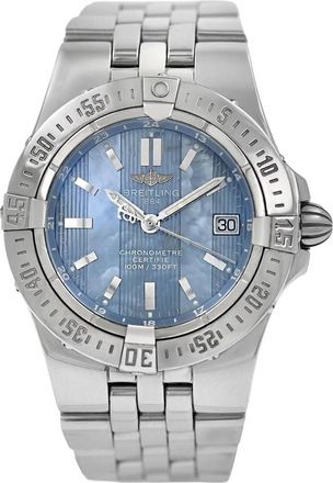 Breitling Pre-owned Breitling Starliner Quartz Chronometer Blue Dial Ladies Watch A71340
