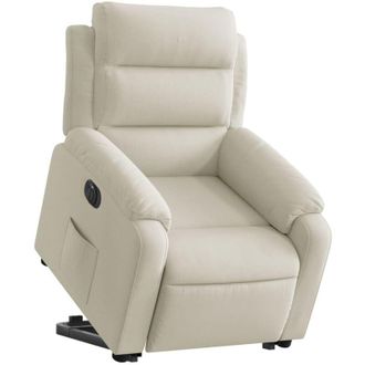 vidaXL Vidaxl - Sill&oacute;n El&eacute;ctrico Reclinable Elevable De Terciopelo Crema
