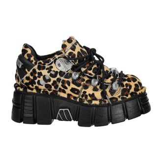 New Rock Zapatillas de Pelo de Leopardo Cuero M Tower - Shoes - Mujer - Marr&oacute;n - 38 EU