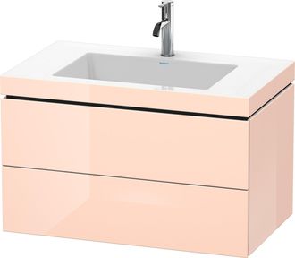 Duravit Lavabo Para Muebles Duravit L-cube C-bonded Con Base, Colgante, 80x48 Cm, 2 Cajones, Sin Rebosadero, 1 Agujero Para Grifo, Color: Perla De Albaricoque