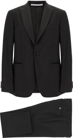 Pal Zileri Black Wool Two-Piece Mens Suit