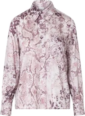 Liu Jo Bedrukt twill overhemd - Dames - Blouses & Shirts - Roze - Maat: M Poliester