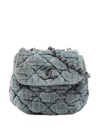 Chanel 2008-2009 Paris Moscou Mini Velvet Bubble Quilt Flap crossbody bag - Grey