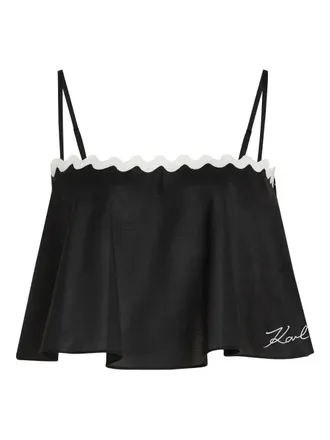 Karl Lagerfeld cropped top - women - Cotton - S - Black