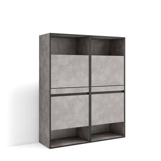 Skraut Home Skraut Home - Zapatero, Armario Zapatos Botas, 120x145x35 Cm, Dormitorio, Habitaci&oacute;n, Mueble Auxiliar, Estilo Moderno, Gris Cemento