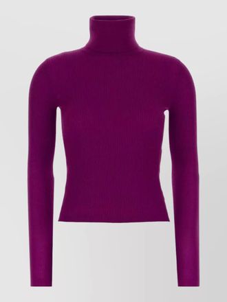 Saint Laurent cashmere blend fitted turtleneck ribbed sweater