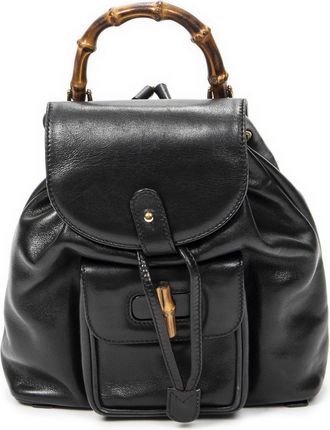 Gucci Pre-owned Womens Mini Bamboo Backpack - Black - One Size