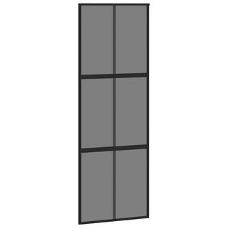 Berkfield Home Sliding Door Black 76x205 cm Tempered Glass & Aluminium