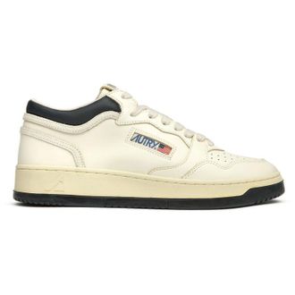 Autry Mens Med-way Mid Trainers - White Leather - Size UK 9