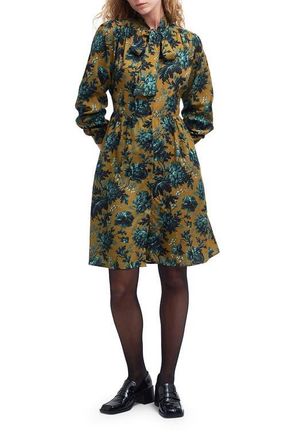 Barbour Queensbridge Floral Long Sleeve Shirtdress in Opia Bronze at Nordstrom, Size 6 Us