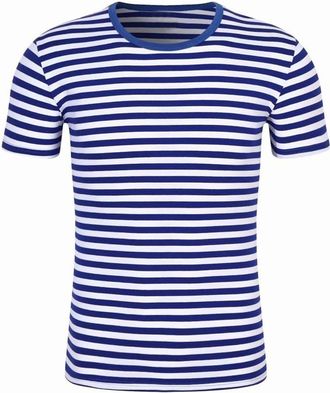 Generic Striped T Shirts For Men Gym T Shirts Men White Tshirts Long Sleeve 2025 Mens Casual Loose Striped Cotton Crew Neck T Shirt Mens T Shirt Mens Striped 