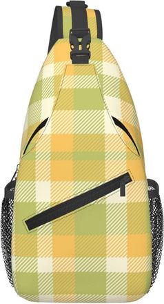 Generic Retro Plaid Pattern Tartan Scotland Sling Bag With Zipper Crossbody Bag Anti Theft Backpack For Workout Traveling Outdoors