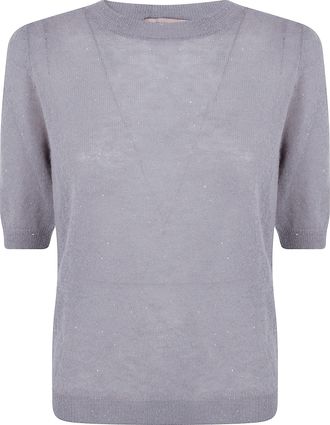 Twin-Set Short Sleeve Round Neck Sweater
