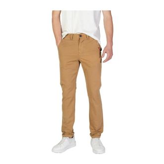 Superdry Slim Fit Katoenen Jeans - Heren - Chinos - Beige - W28 L32 - Katoen - Broeken