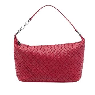 Bottega Veneta Pre-owned Woven Nappa Shoulder Bag - Dames - Pre-owned - Rood - Maat: ONE Size Leer