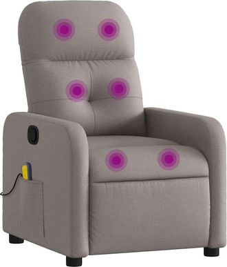 vidaXL Sill&oacute;n De Masaje Reclinable De Tela Gris Taup&eacute; Vidaxl